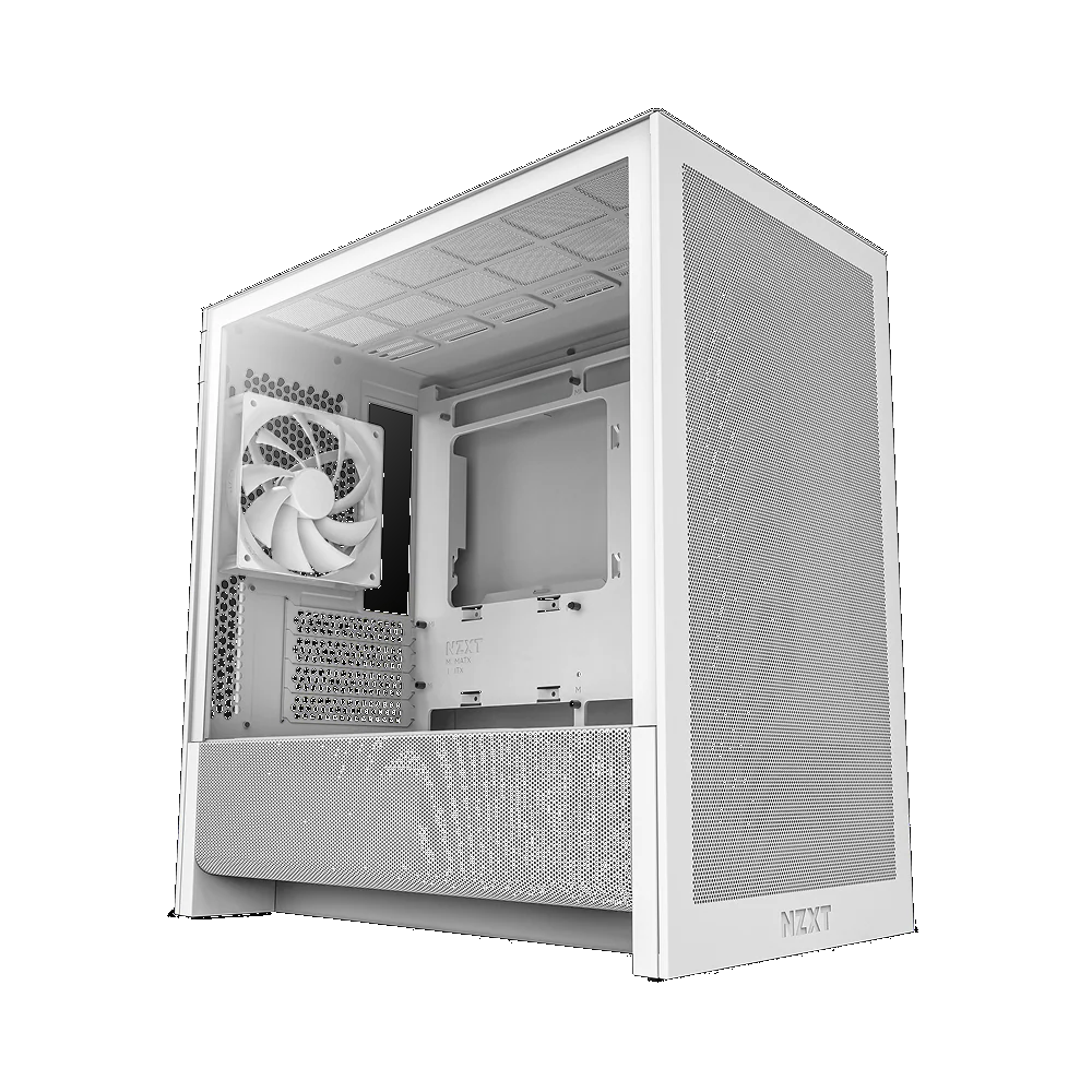 NZXT MicroATX対応PCケース H3 Flow CC-H31FW-01 NZXT CC-H31FW-01 H3 Flow Micro-ATX High-Airflow PC Case - White