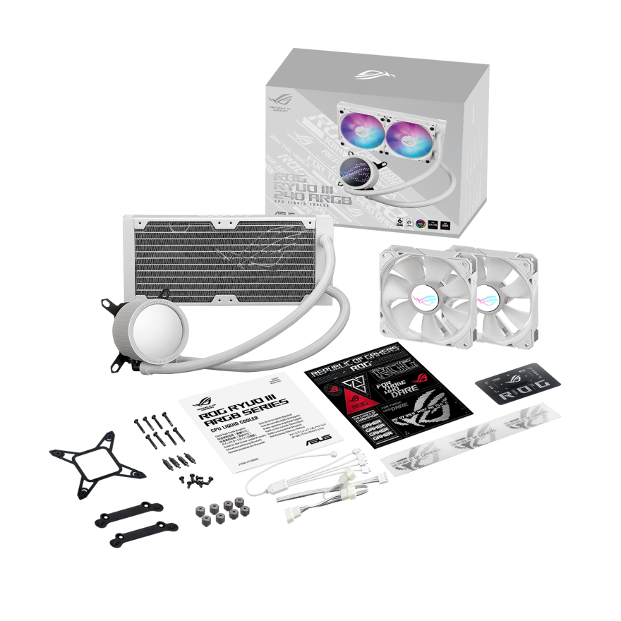 ASUS ROG RYUO III 240 ARGB WHT 240mm AIO LiquidCPU Cooler 4.72in