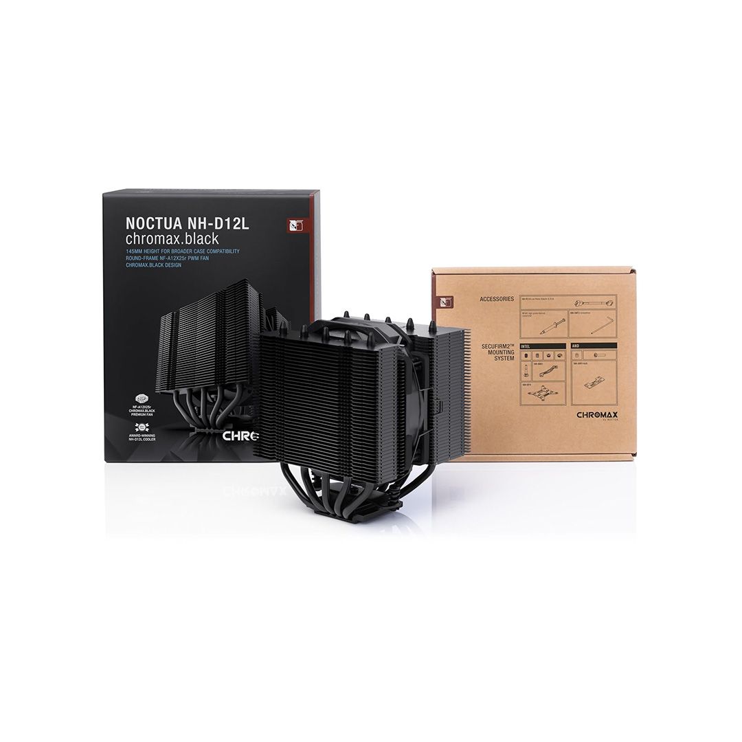 Noctua NH-D12L Chromax.Black Dual Tower CPU CoolerNF-A12x25r PWM