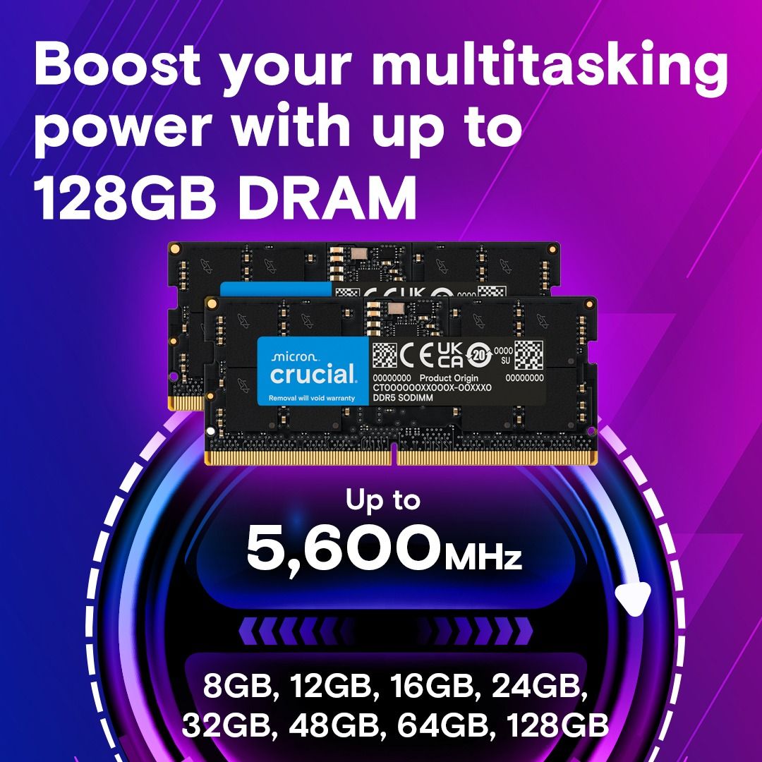 メモリー crucial CT2K64G56C46S5 Crucial CT2K64G56C46S5 128GB (64GBx2) DDR5 SO-DIMM 5600MHz PC4