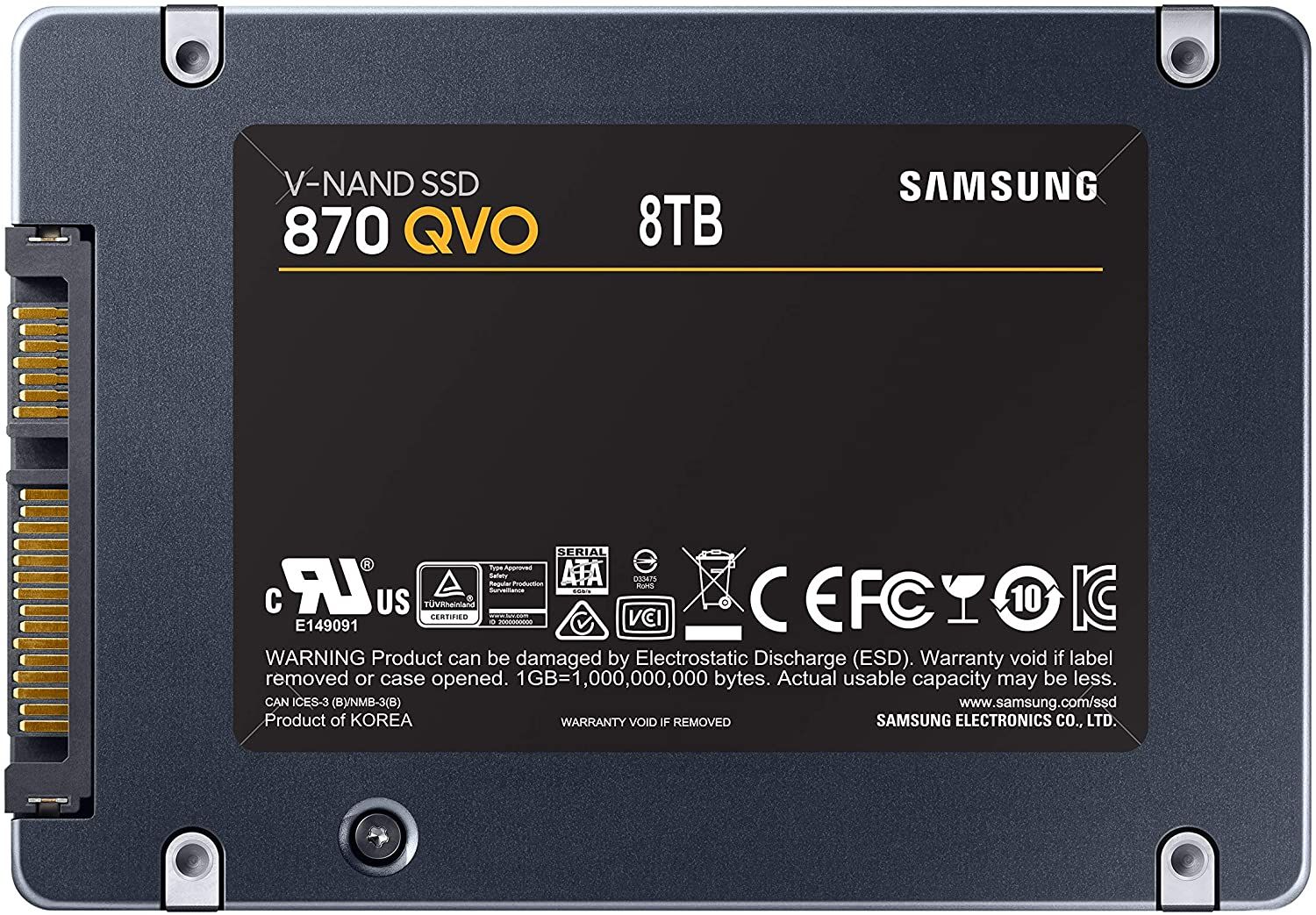 Samsung MZ-77Q8T0B/AM 8TB 870 QVO SATA III 2.5in Solid State Drive