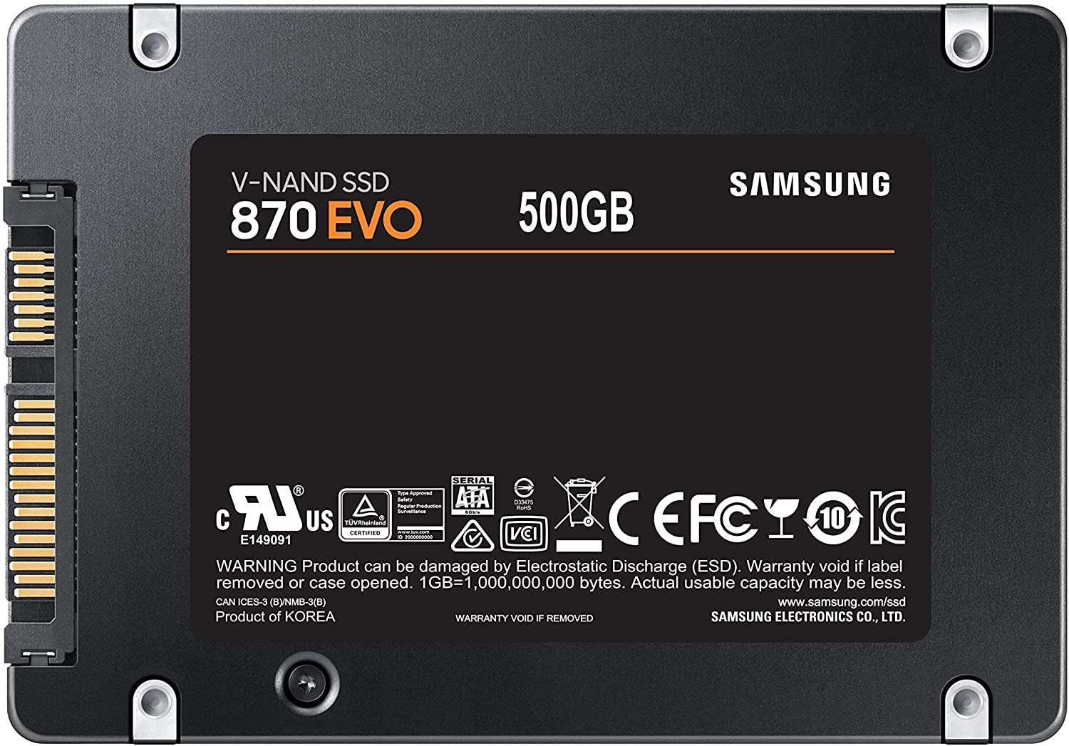 Samsung MZ-77E500B/AM 500GB 870 EVO 2.5in Solid State Drive SATA 3