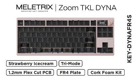 Meletrix ZOOM TKL DYNA Custom Keyboard Kit Cork Edition Strawberry