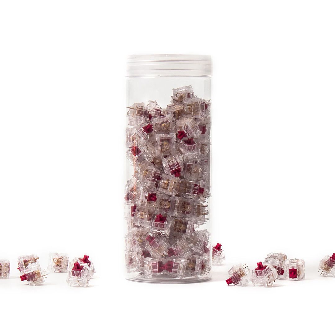 Keychron G140 Kailh Crystal Burgundy Pro Linear Switch 110 Switches - Thumbnail 5