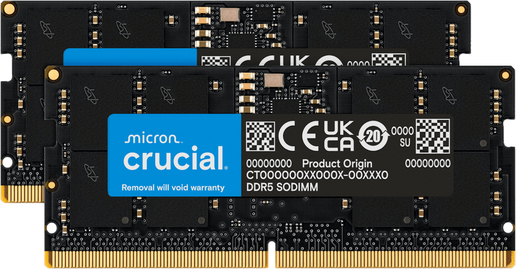 Crucial CT2K32G56C46S5 64GB (32x2)DDR5-5600 SODIMMMemory Module