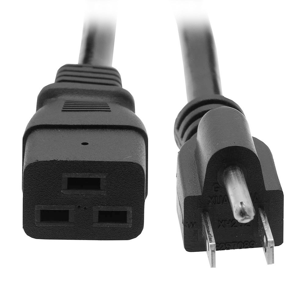 Cablelera North American Power Cord Extension, NEMA 5-15P to C19, 8', 14 AWG Cablelera North American Power Cord Extension, NEMA 5-15P to C19, 8', 14 AWG