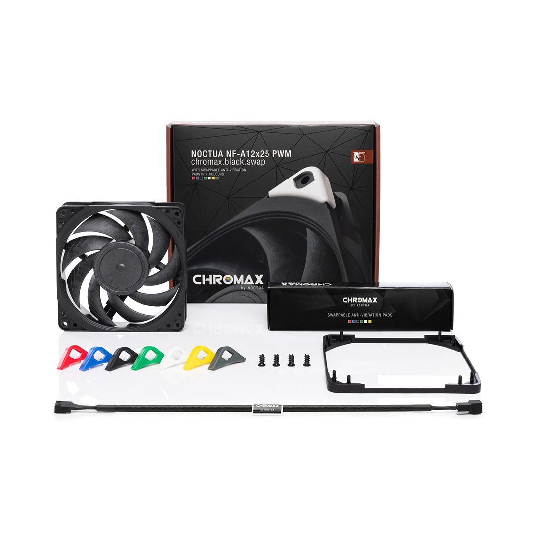 Noctua NF-A12x25 PWM chromax.Black.swap, Premium Quiet Fan