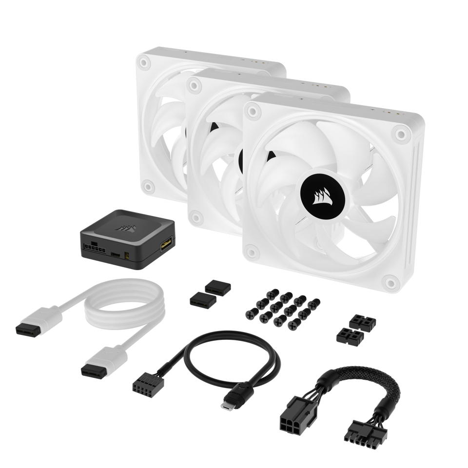 Corsair CO-9051006-WW QX120 RGB Triple White iCUE LINK 120mm PWM