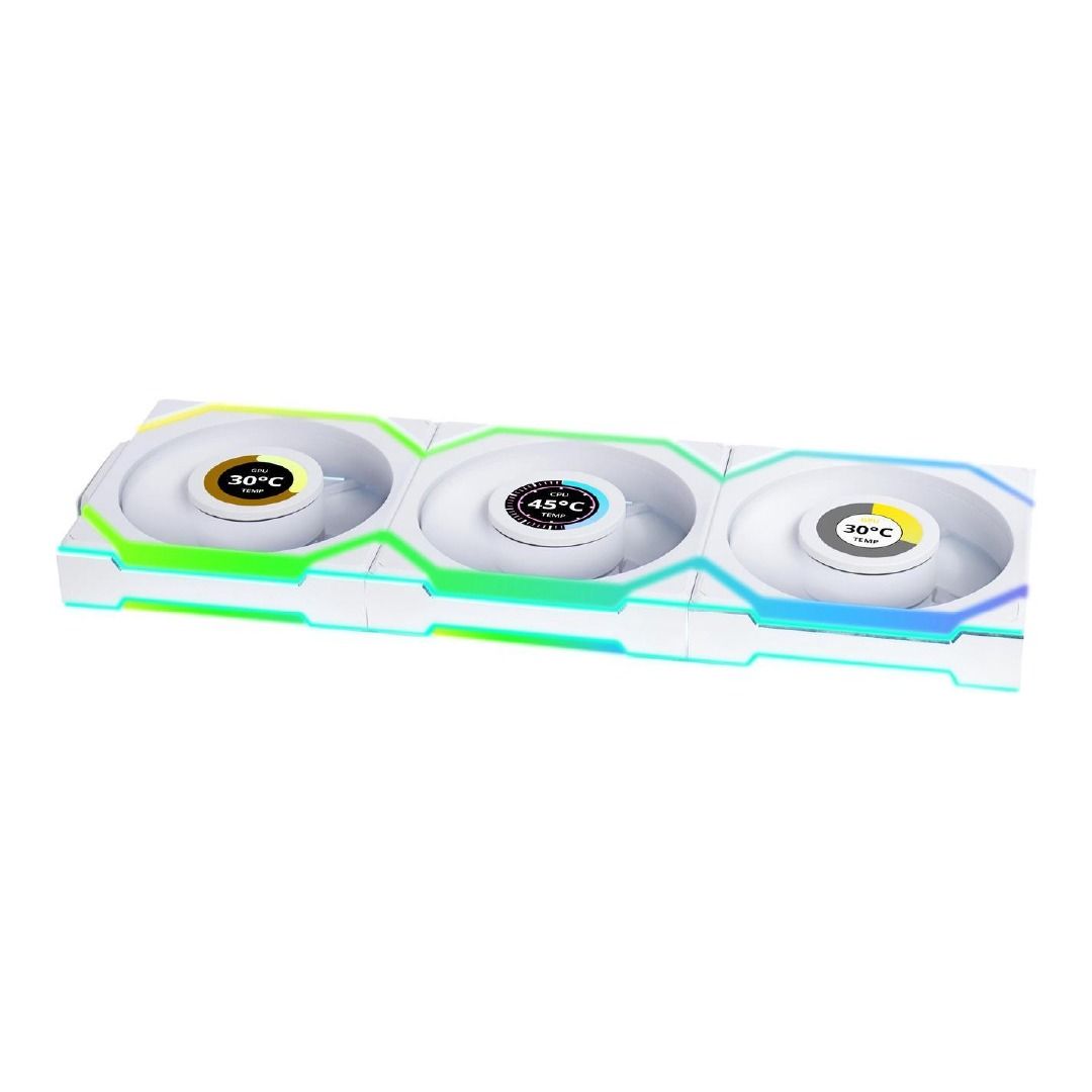 Lian Li 12SLLCD1W3W UNI FAN SL WIRELESS LCD RGB White 3x 120mm Fan
