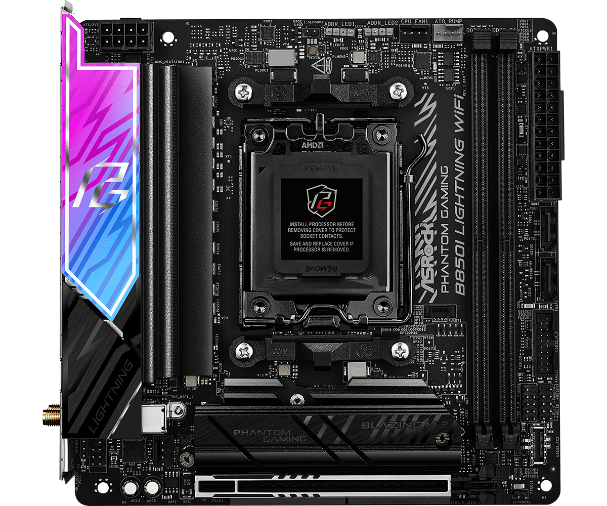 ASRock B850I Lightning WiFi mITX MotherboardAMD AM5 Ryzen 9000