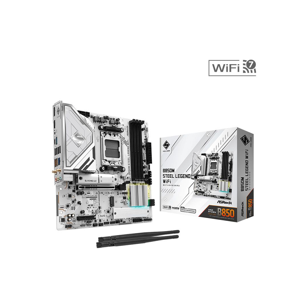 CPU Ryzen9 7950X3D & B850 Steel Legend WiFi AMD Ryzen 9 7950X3D - Ryzen 9 7000 Series 16-Core 4.2 GHz Socket