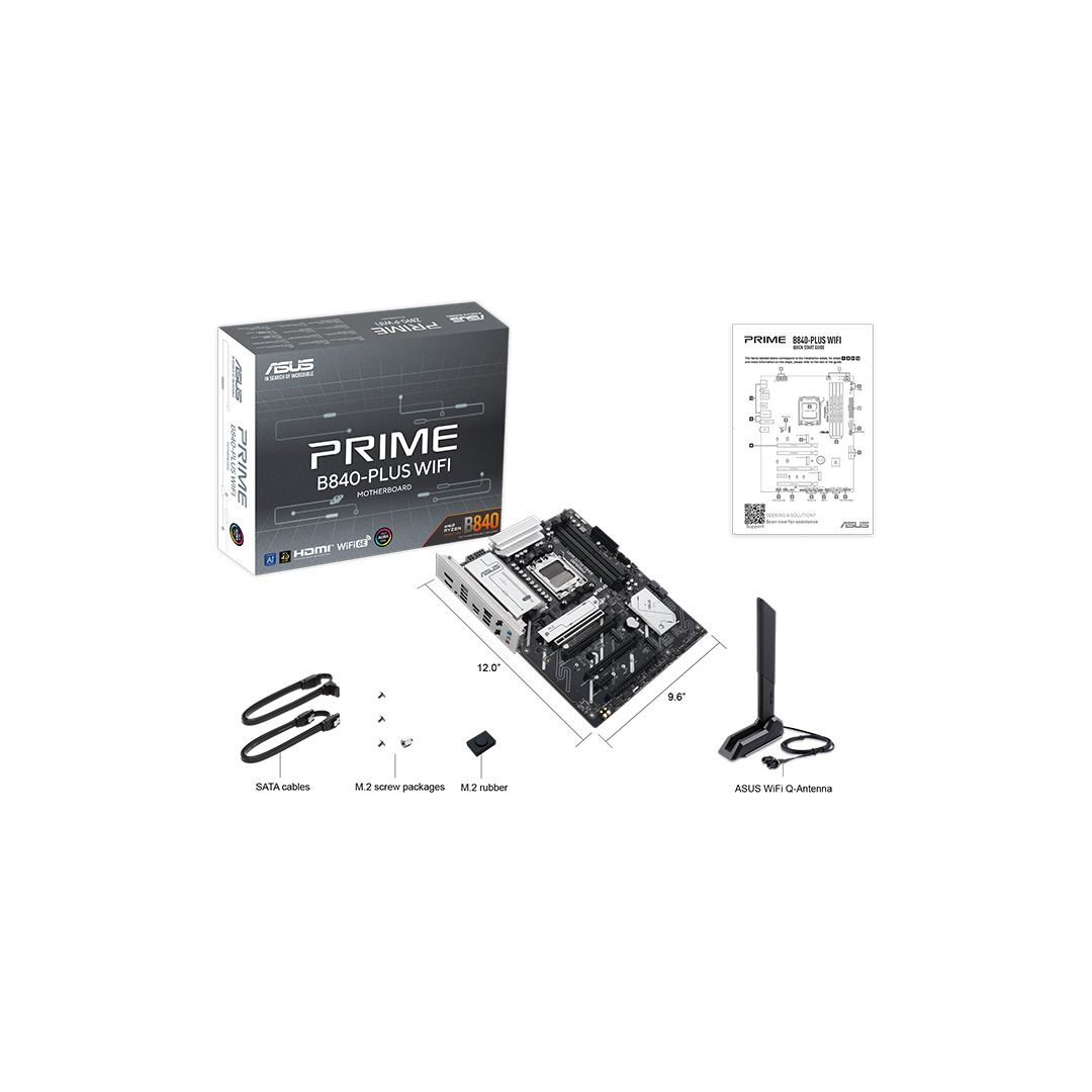 ASUS PRIME B840-PLUS WIFI ATX Motherboard AM5 Socket AMD B840