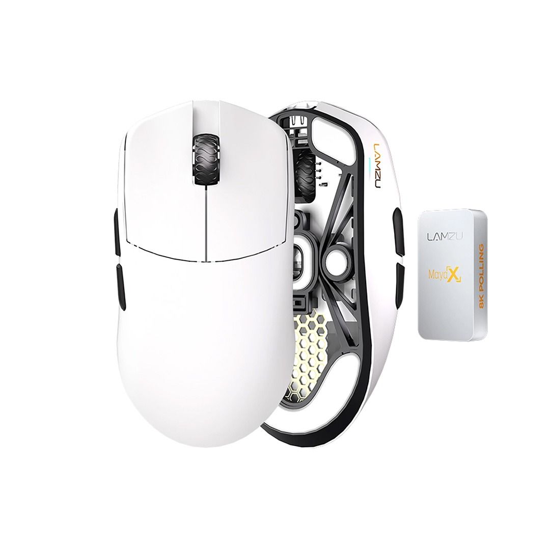 Lamzu MAYA X 8K Gaming Mouse White3950 IC Nordic 52840 8K Lamzu