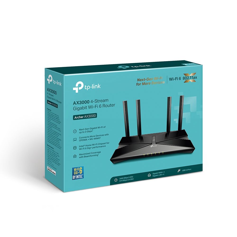 TP-Link Archer AX3000 Wi-Fi 6 Dual-Band WirelessRouter Next-Gen 3