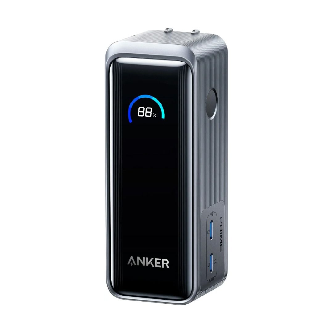 Anker A1339111-1 Prime Power Bank (65W Fusion Built-In USB-C Cable) 9600mAh Battery  Pack Built-in AC Plug Supports PD 3.0 and PPS 30W Fast Recharging Sleek  Portable Charger