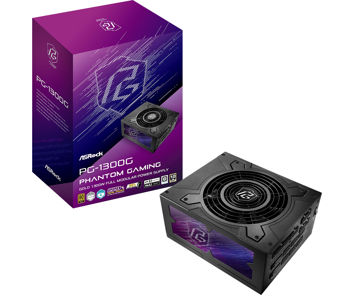 ​【良品】ASRock Phantom Gaming PG-1300G ASRock Phantom Gaming PG-1300G 1300W 80 PLUS GOLD & Cybenetics