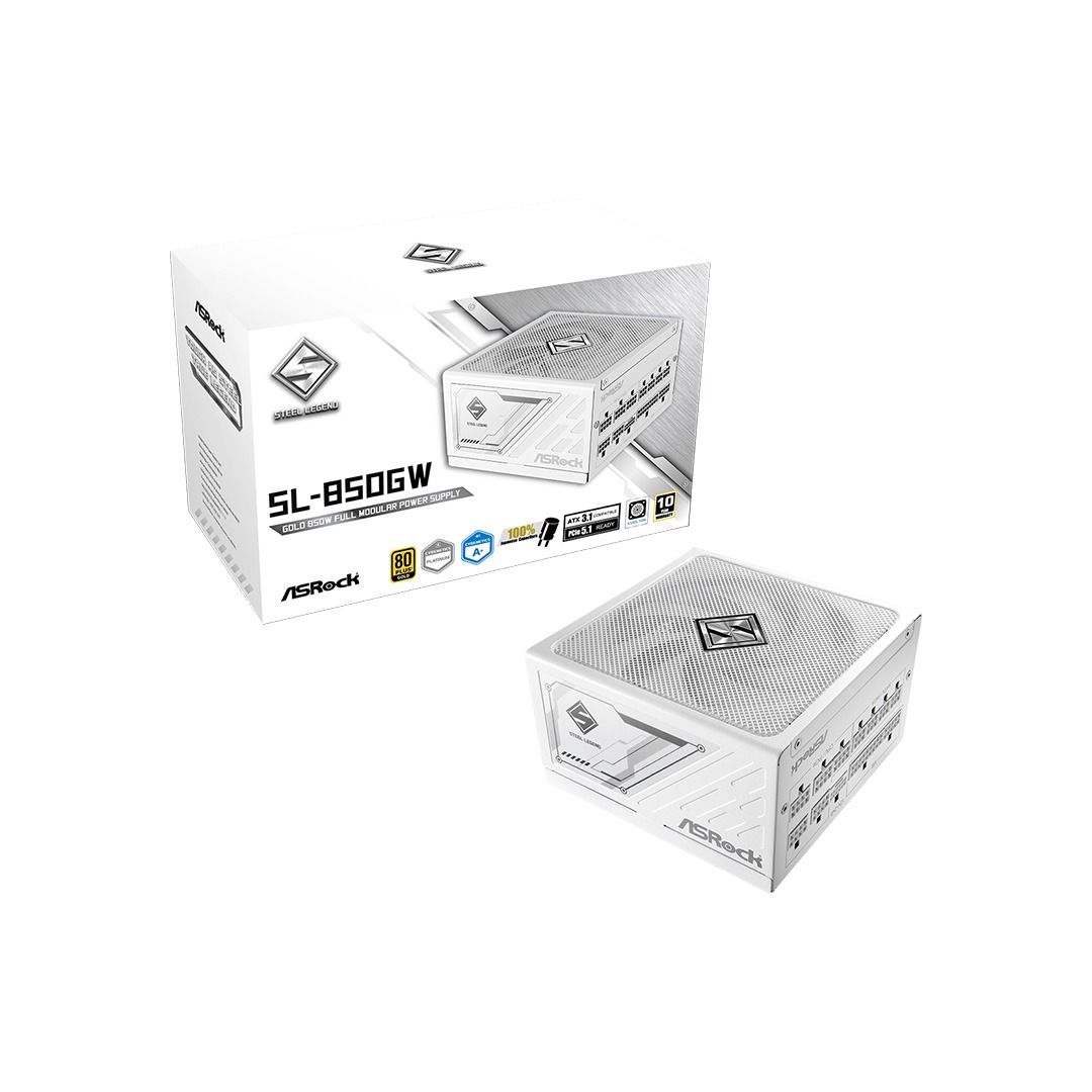 ASRock SL-850GW Steel Legend White 850W 80+ Gold Power Supply ATX
