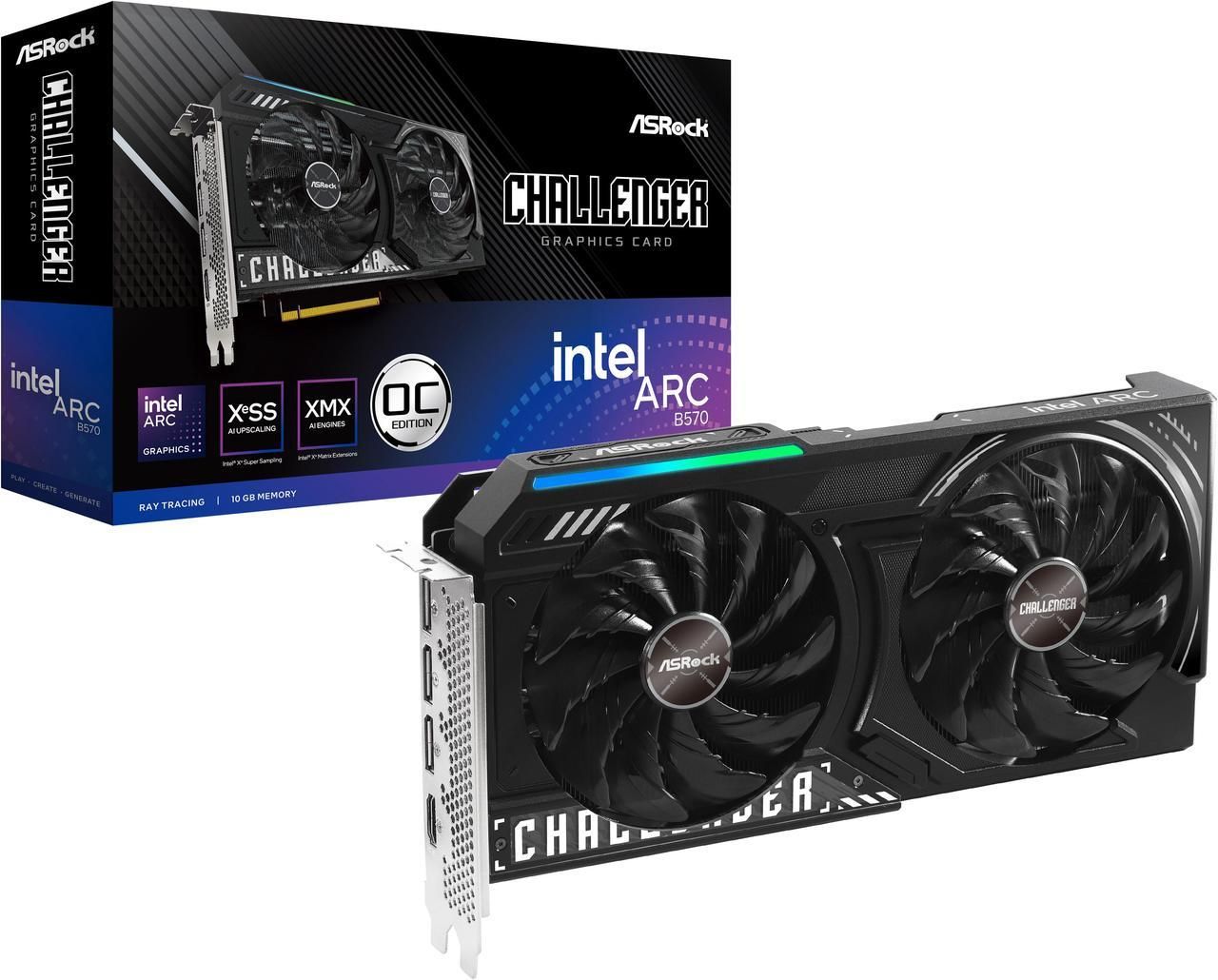 ASRock Intel Arc B570 Challenger Graphics Card - Thumbnail 2