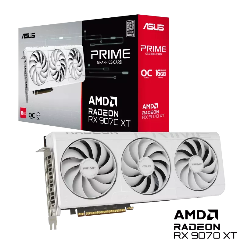 【ほぼ未使用】ASUS RADEON RX9070XT 16G OC WHITE ASUS PRIME-RX9070XT-O16G-WHITE Prime Gaming Radeon RX 9070 XT OC
