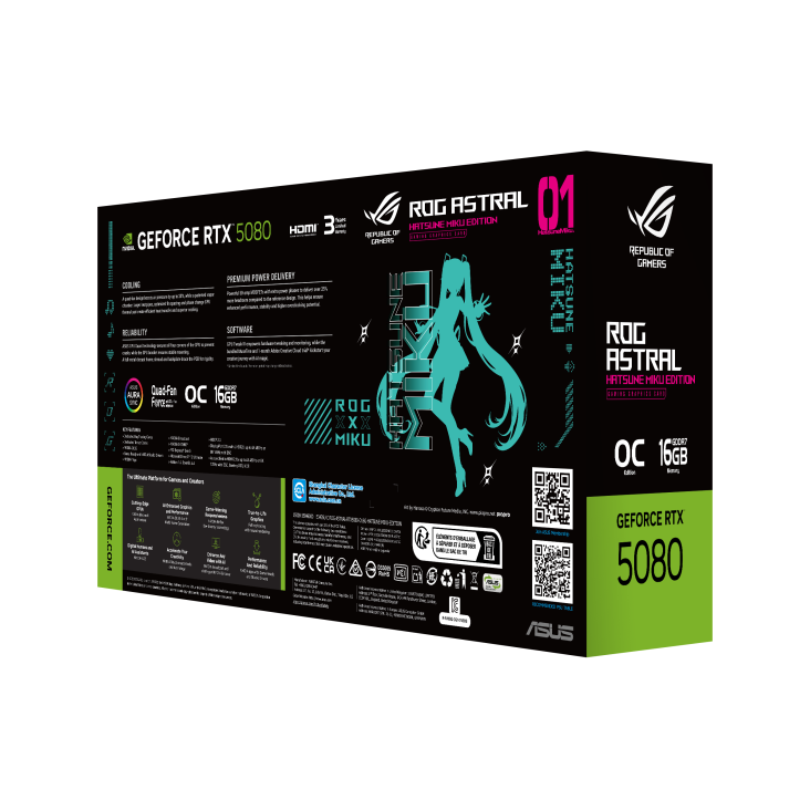 グラフィックボード・グラボ・ビデオカード ROG ASTRAL HATSUNE MIKU EDITION RTX 5080 ASUS ROG Astral GeForce RTX 5080 Graphics Card ROG-ASTRAL-RTX5080