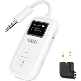 thumbnail image 2 of 1Mii SafeFly Pro Bluetooth 5.3 Transmitter & Receiver - Wireless Audio Adapter With Screen For Airplane TV, 2 Headphones 2 of 13