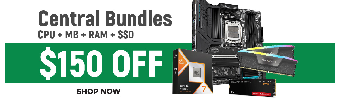 $150 Off Central Computers PC Parts Bundles July