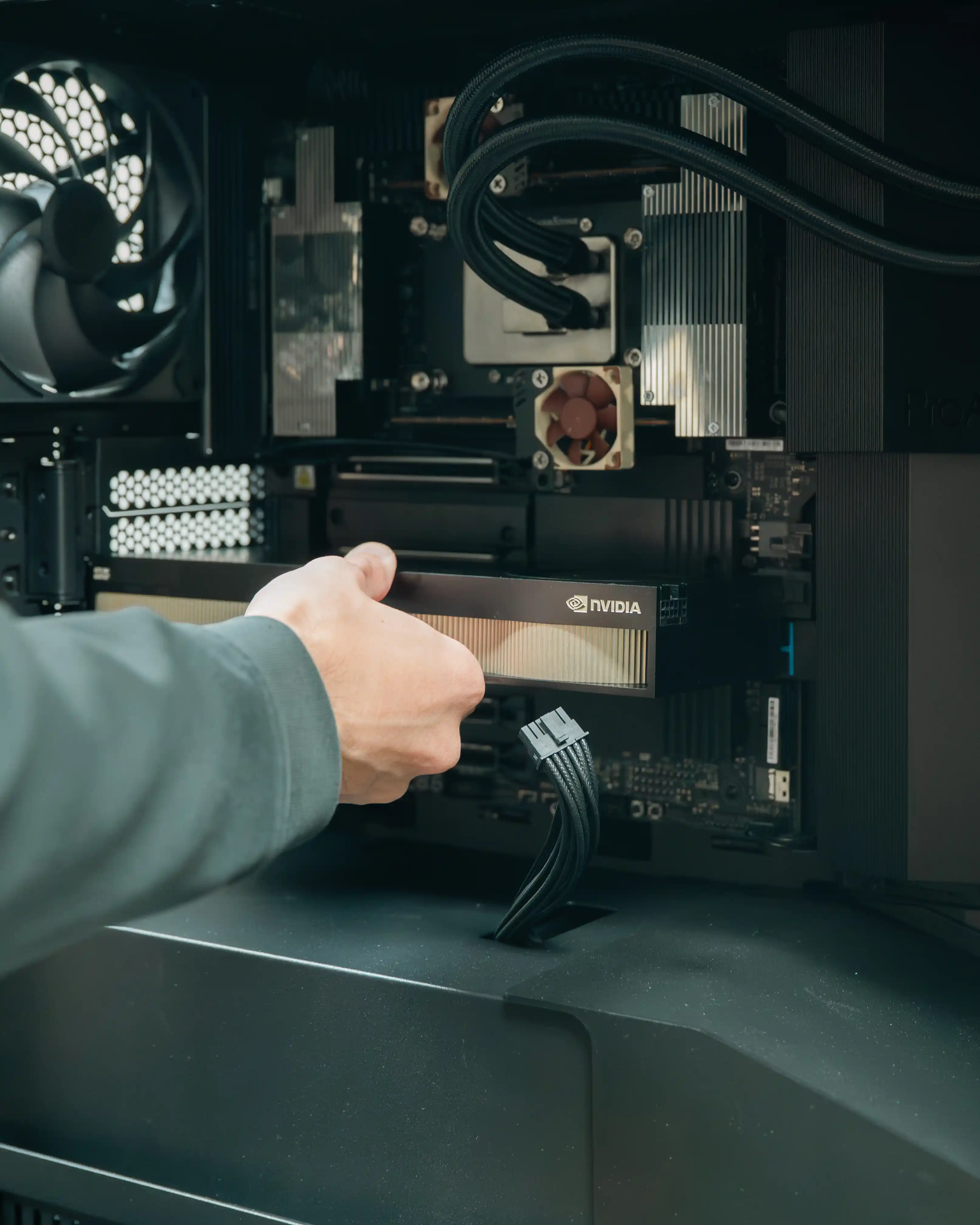 Installing an NVIDIA RTX Pro GPU into a high-end workstation